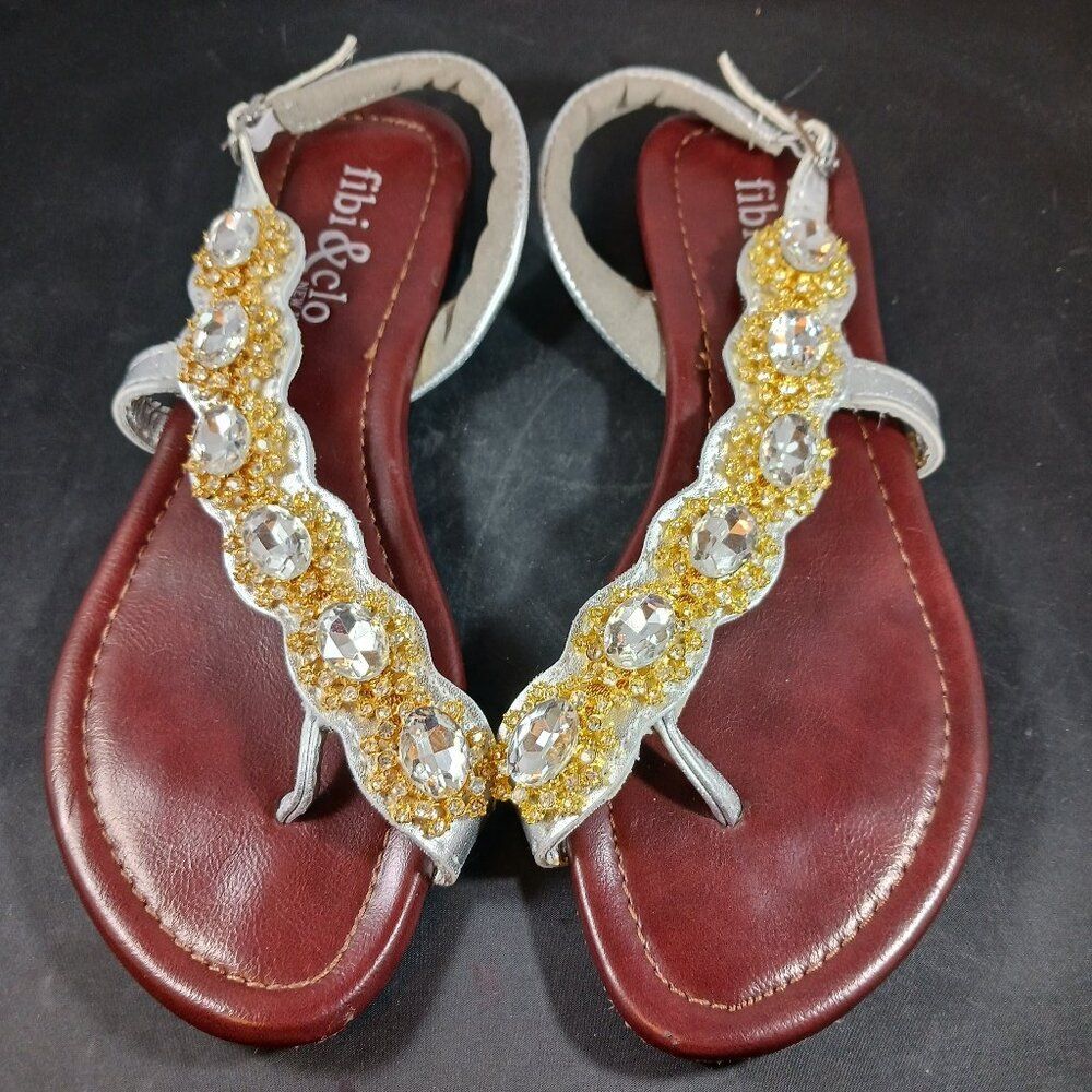 Fibi & clo NY  Sun Cascade Stunning Crystals Women's Sandals size 6M